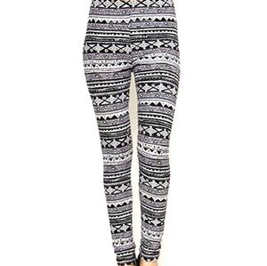 Printed pink and black leggings